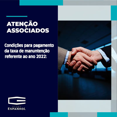 Taxas de manutenção do exercício 2022